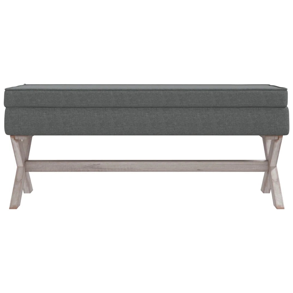 Sgabello Portaoggetti Grigio Scuro 110x45x49 cm in Tessuto 344523
