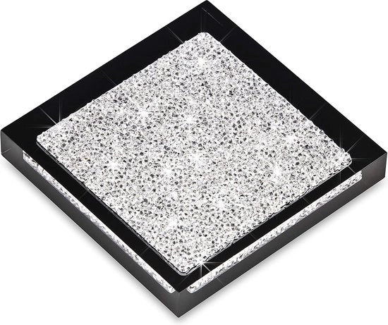 Sostegno di tavolo lussuoso decorato con cristalli Swarovski/Elegante decorazione da tavola (1 pezzo - nero)