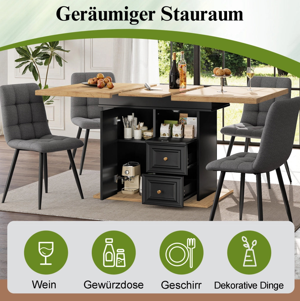 Tavolo da pranzo allungabile 110-140x80 cm in MDF