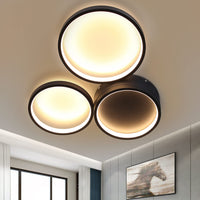 ZMH Lampada da soffitto LED 3 fiamme ad anello telecomando nera per camera letto