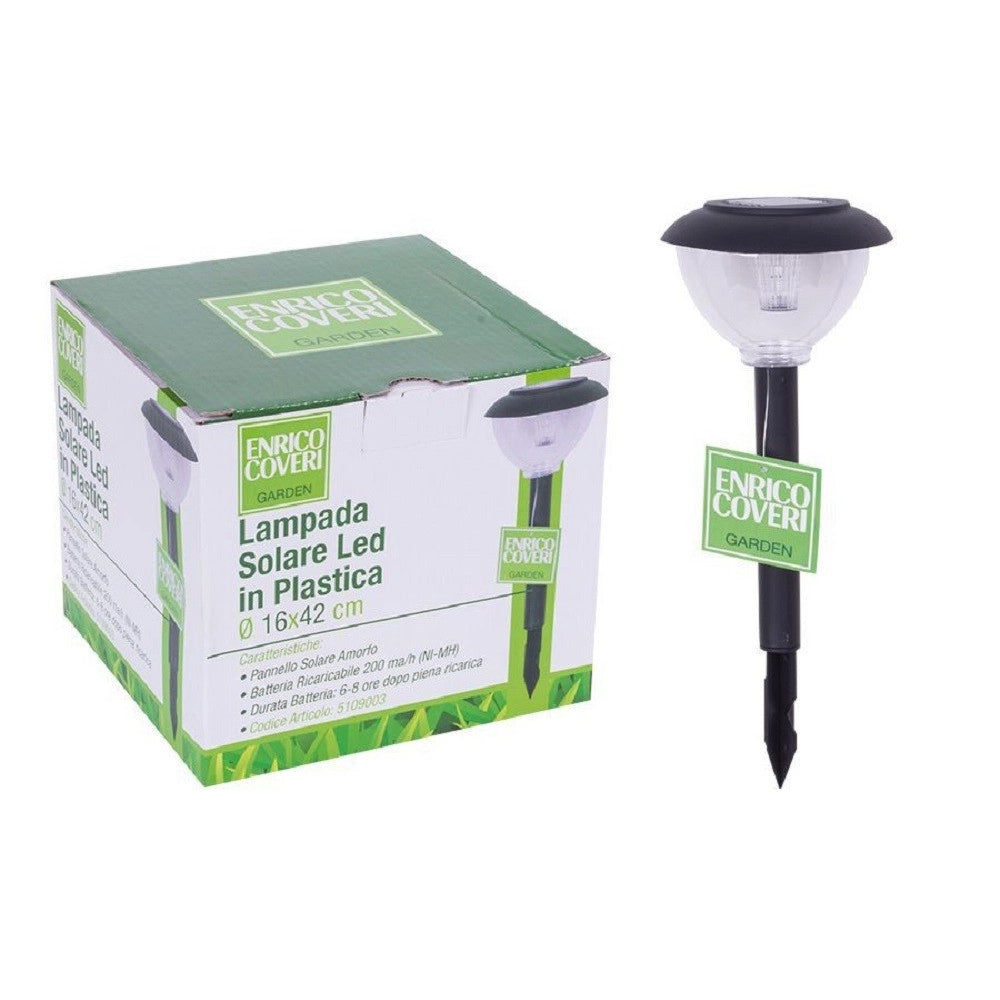 Trade Shop - Set 6pz Lampada Solare Led Tonda Giardino Picchetti In Plastica ø16x42cm 5109003 -
