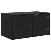 Armadietto a Muro | Mobile a Parete Rovere Nero 68 x 37 x 35 cm Legno multistrato