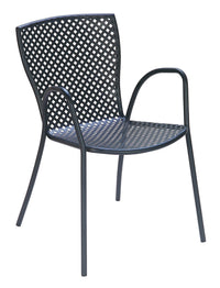 Set 4 Sedie da Giardino 56x62x84 cm in Acciaio con Braccioli RD Italia Sonia Antracite