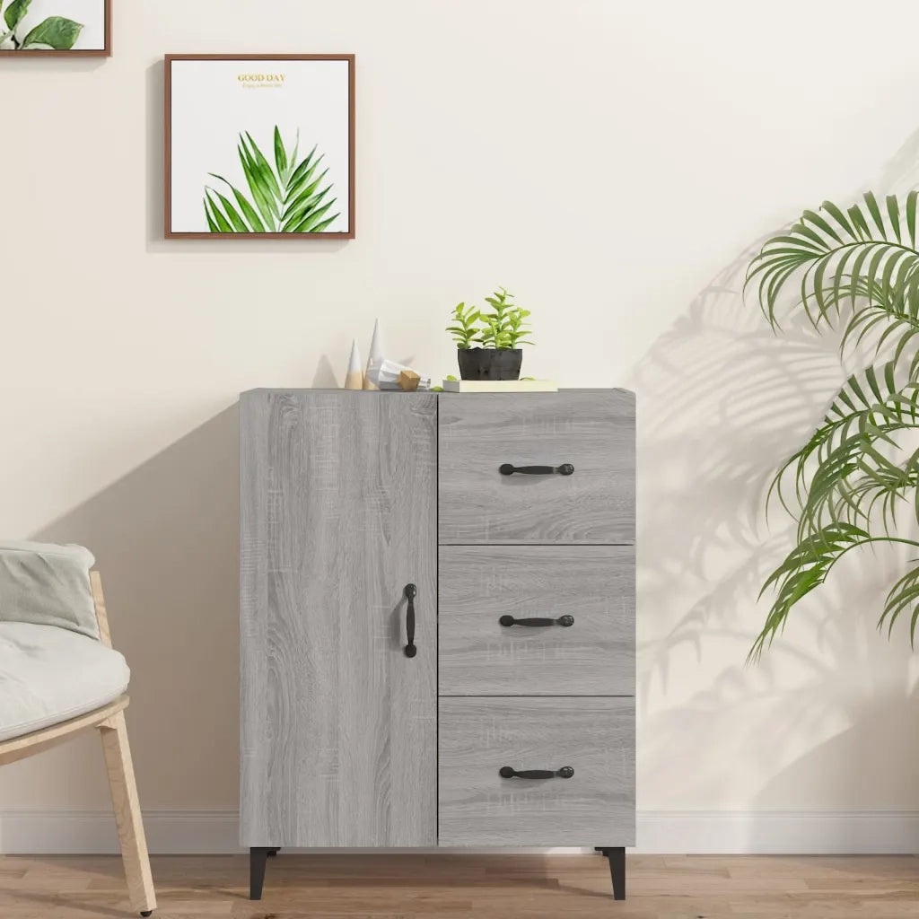 Credenza-Buffet-Armadio da cucina Grigio Sonoma 69,5x34x90 cm in Legno Multistrato 390054