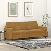 Divano a 3 Posti Marrone 180 cm in Velluto 359459