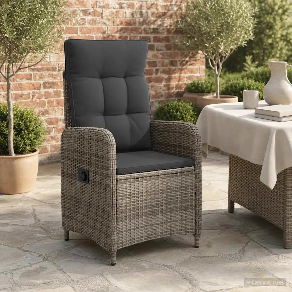 Sedia da giardino reclinabile Grigio e Grigio Scuro 42027153