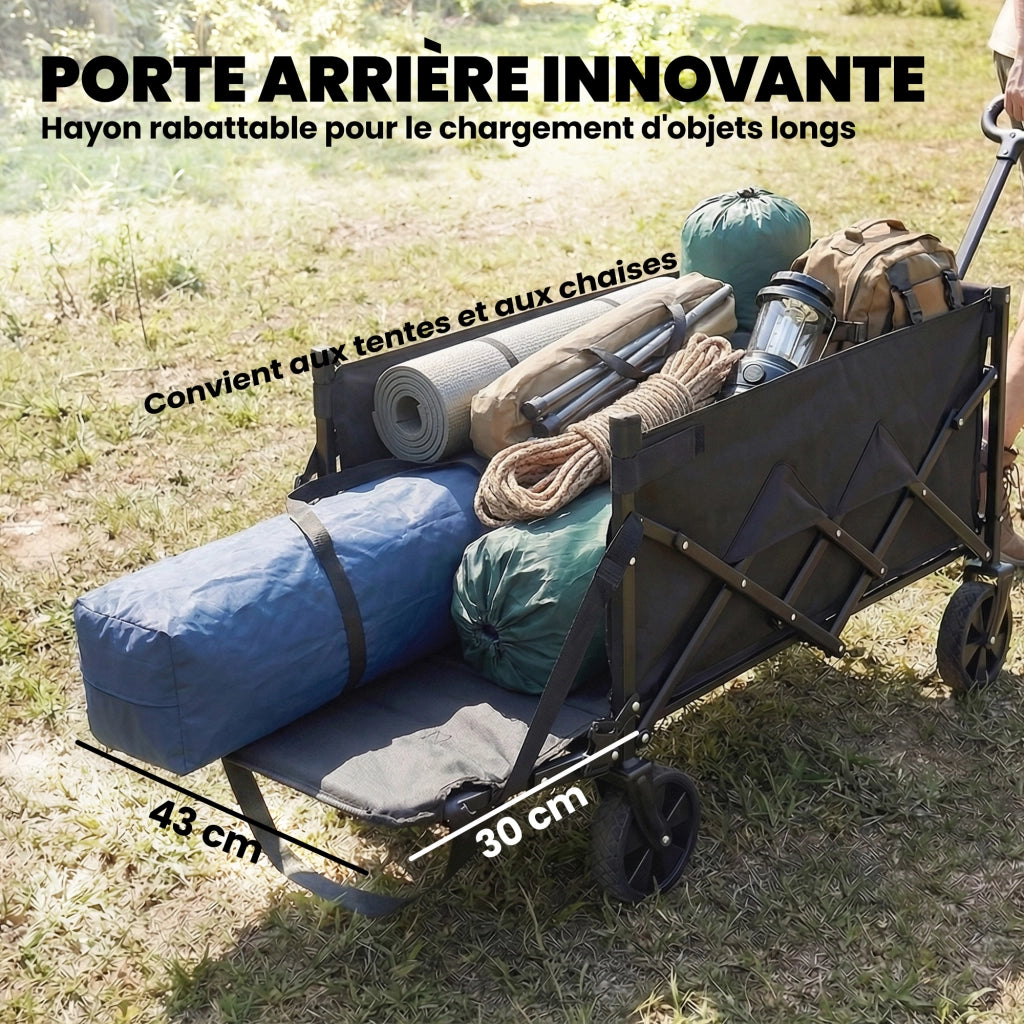 Carrello Pieghevole 60L ¨C Zephmum ¨C Nero 71x45x86cm