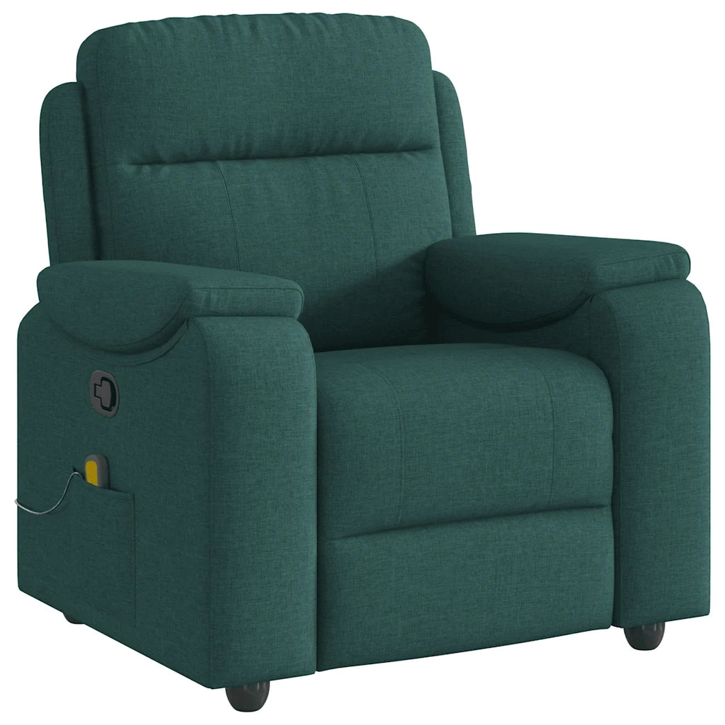 Divano Sedia-Poltrona Massaggiante Reclinabile Verde Scuro in Tessuto 512308