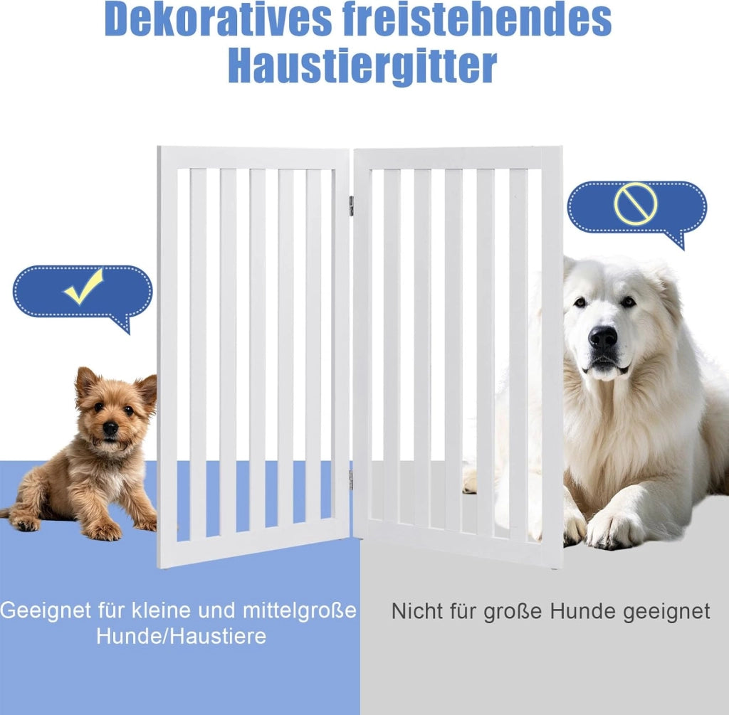 Barriera di sicurezza Cane, Recinzione per scale e porte pieghevoli, per cani e gatti, di piccole e medie dimensioni, per scale, porta, bianco (2 x 89 x 50 cm)