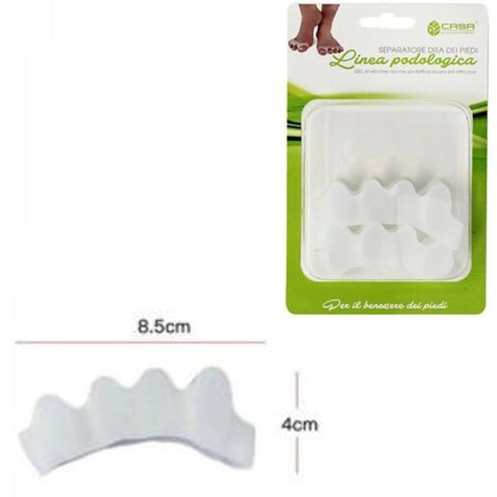 Trade Shop - Coppia Cuscinetti Separatori Dita Silicone Protezione Cura Piedi 64423 -