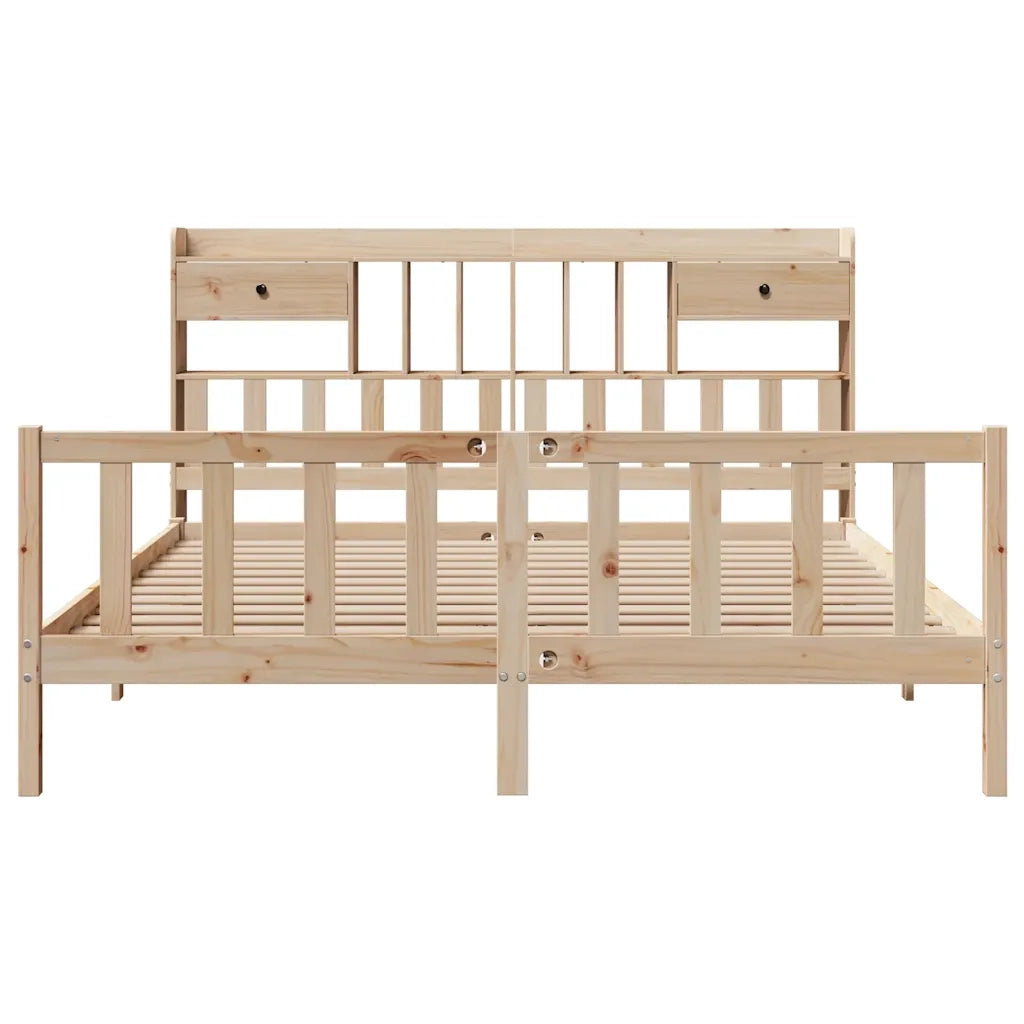 Letto Libreria senza Materasso 180x200 cm in Legno di Pino 3321749
