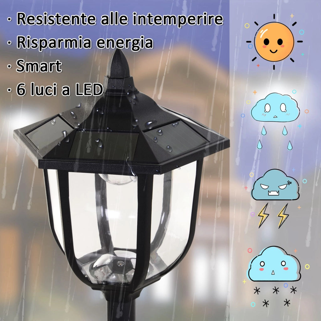 Lampione LED da Esterni ¨C zephmum ¨C 6 Luci Impermeabile
