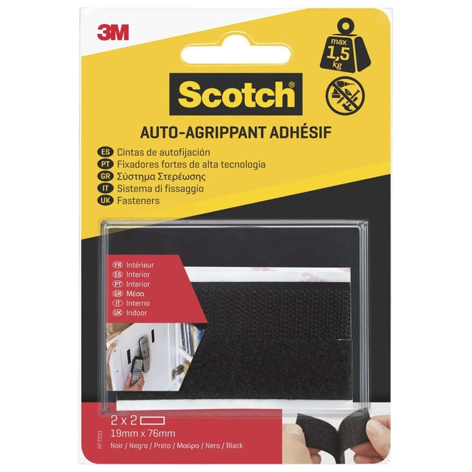 Scotch nastro adesivo a strappo per uso interno, bianco, 76x19 mm, riutilizzabile fino a 5000 volte, carico 1,5 kg