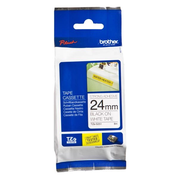 Brother tze-s251 nastro per etichettatrice nero su bianco tz - TZES251