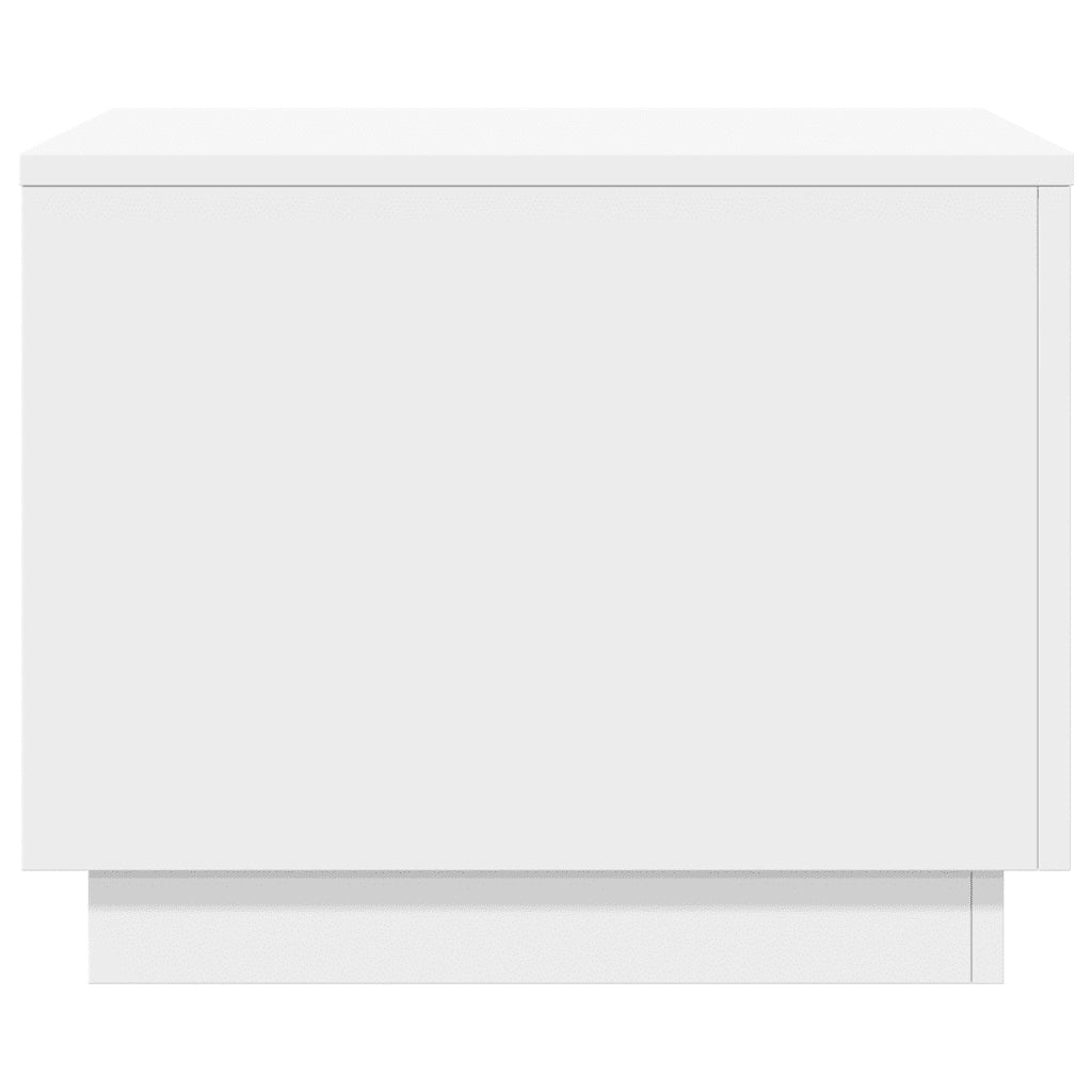 Tavolino da Salotto con Luci LED Bianco 50x50x40 cm