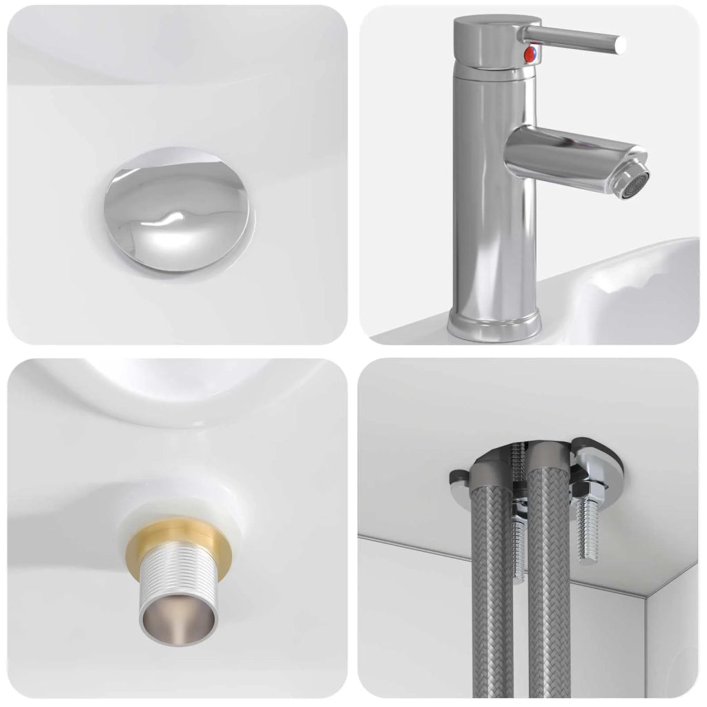 Set di mobili per il bagno 2 pz Bianco Legno ingegnerizzato 3404054