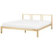 Letto in Legno di pino Chiaro con Rete a Doghe Stile Classico 180 x 200 cm