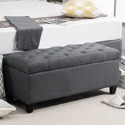 Panca contenitore imbottita con seduta morbida e vano interno in poliestere grigio scuro 100 × 40 × 44 cm
