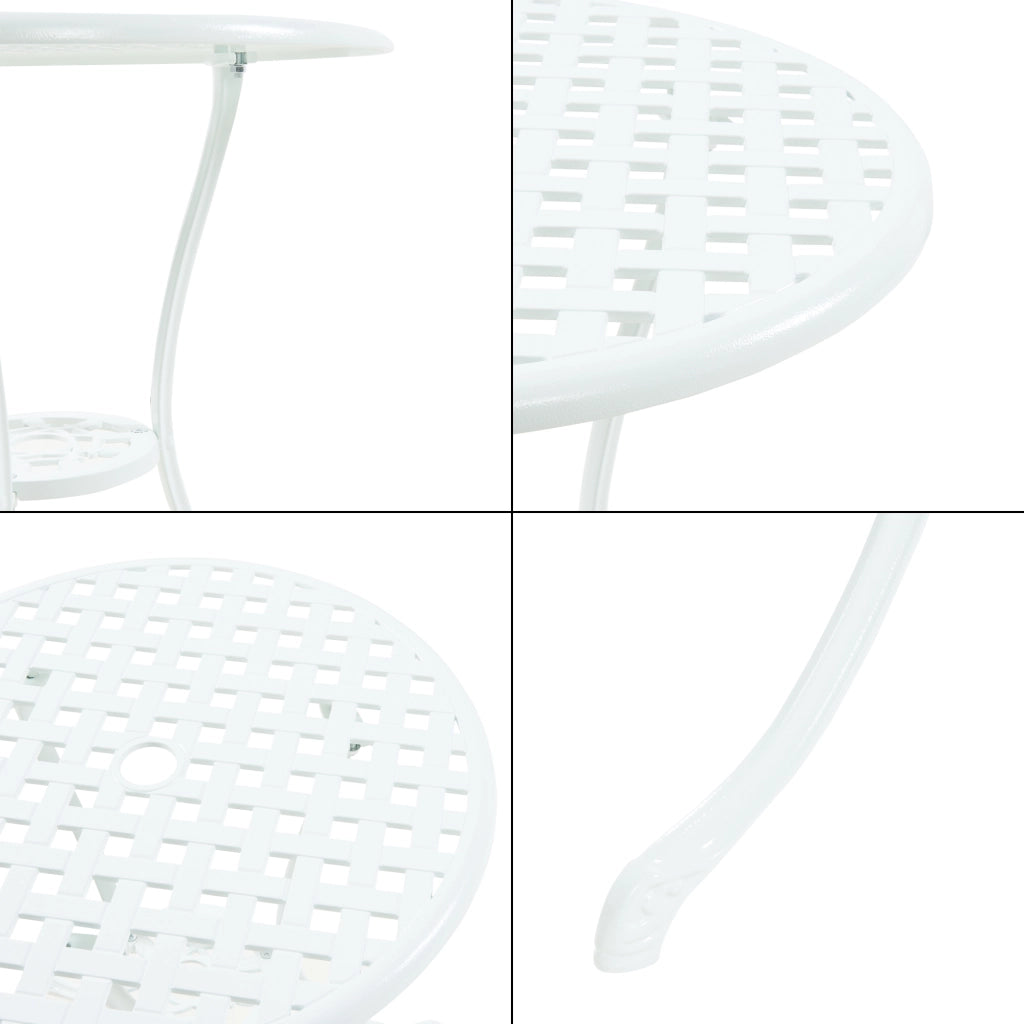Set da Bistrot Vena in Alluminio 2 Sedie e Tavolo Rotondo - Bianco casa.pro