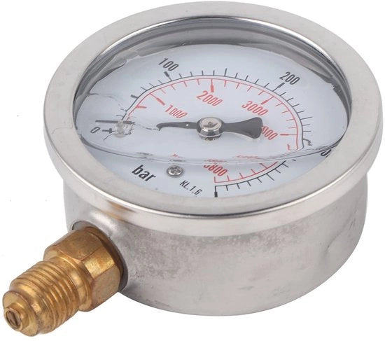 Manometro Idraulico 0-400 BAR con Schermo 63mm e Connettore G1/4 per Applicazioni Professionali