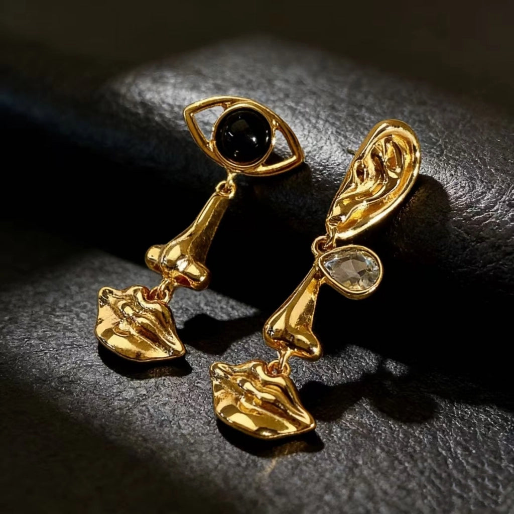 Rivista di orecchini asimmetrici indiani New Eye AB Style Earrings