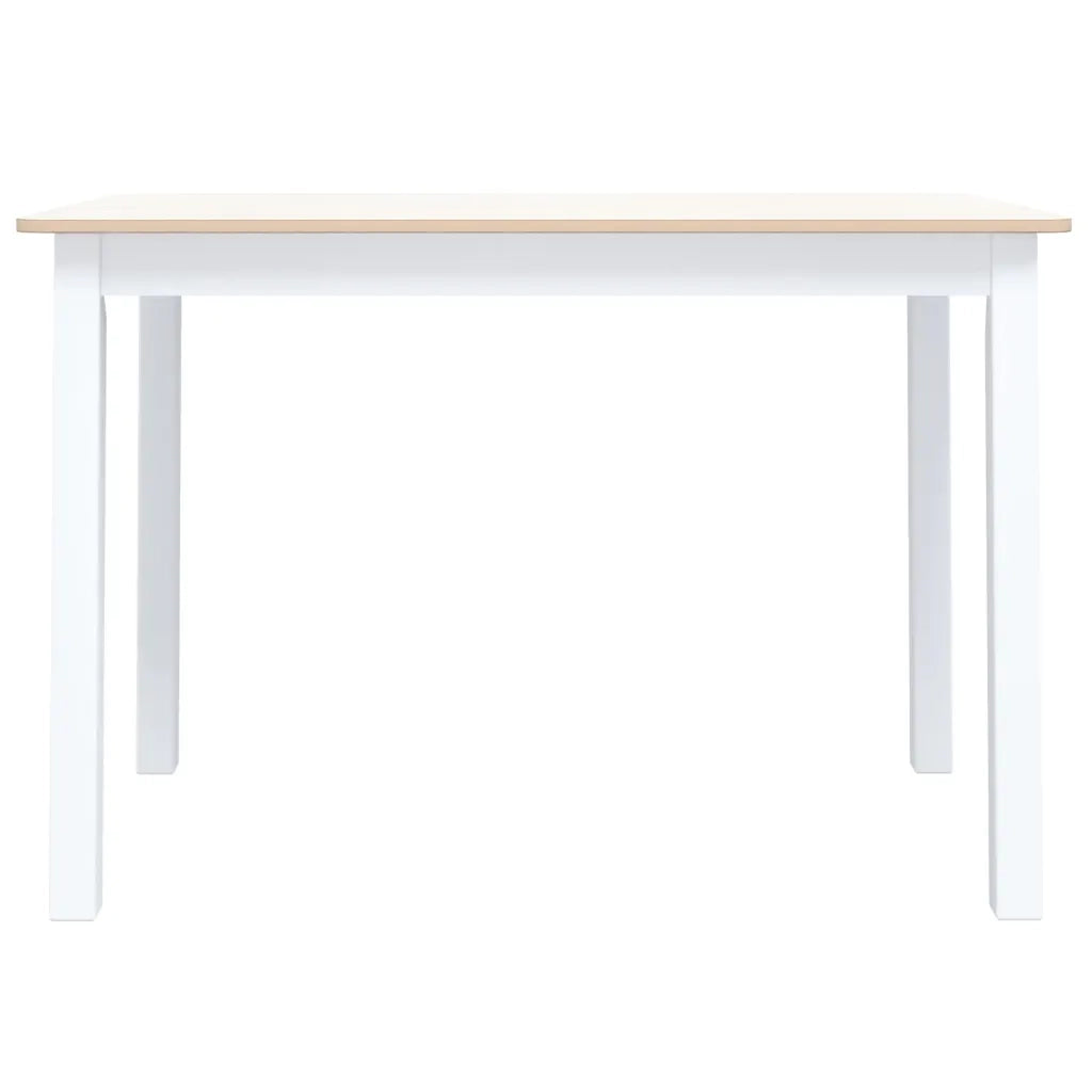 Tavolo da Pranzo Bianco Marrone 114x71x75cm Massello di Hevea cod mxl 10132