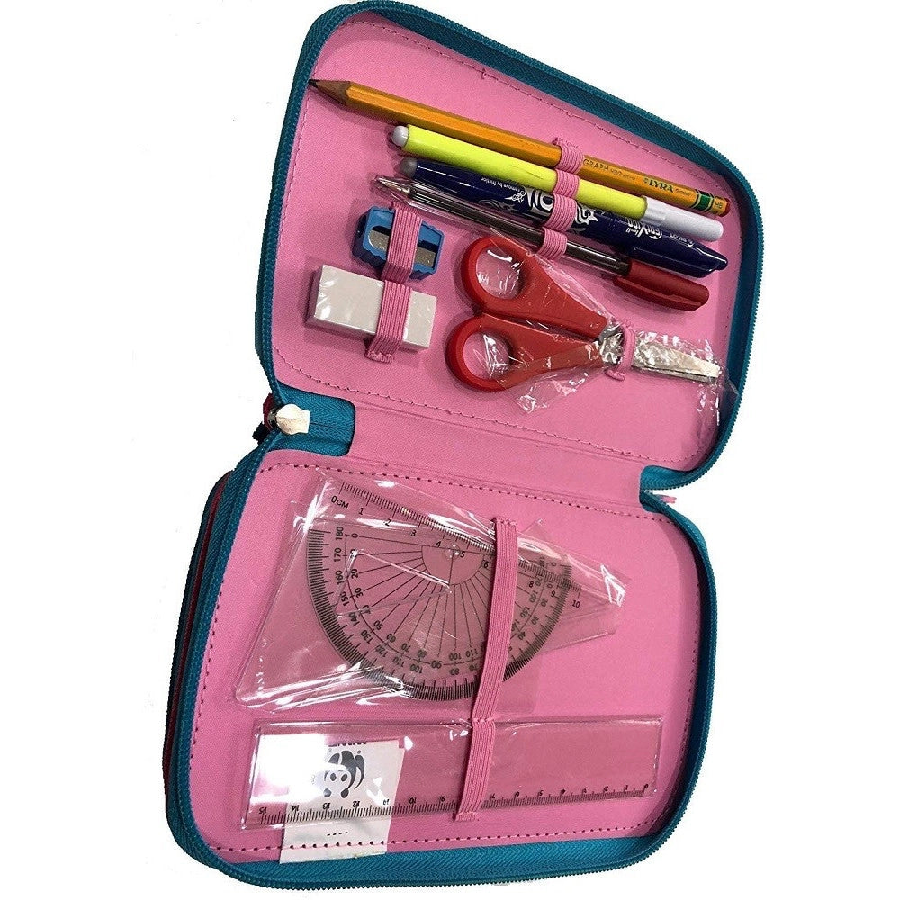 Trade Shop - Astuccio Porta Penne 3 Zip Cerniere Wwf Panini Collezione Portapastelli Scuola -