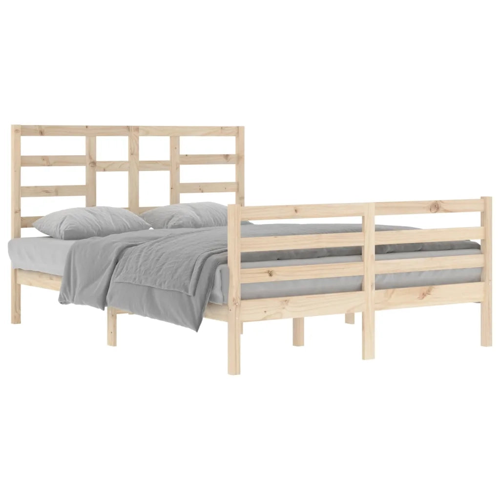 Giroletto senza Materasso-Struttura Letto Ambrato in Legno Massello 140x200 cm 611578