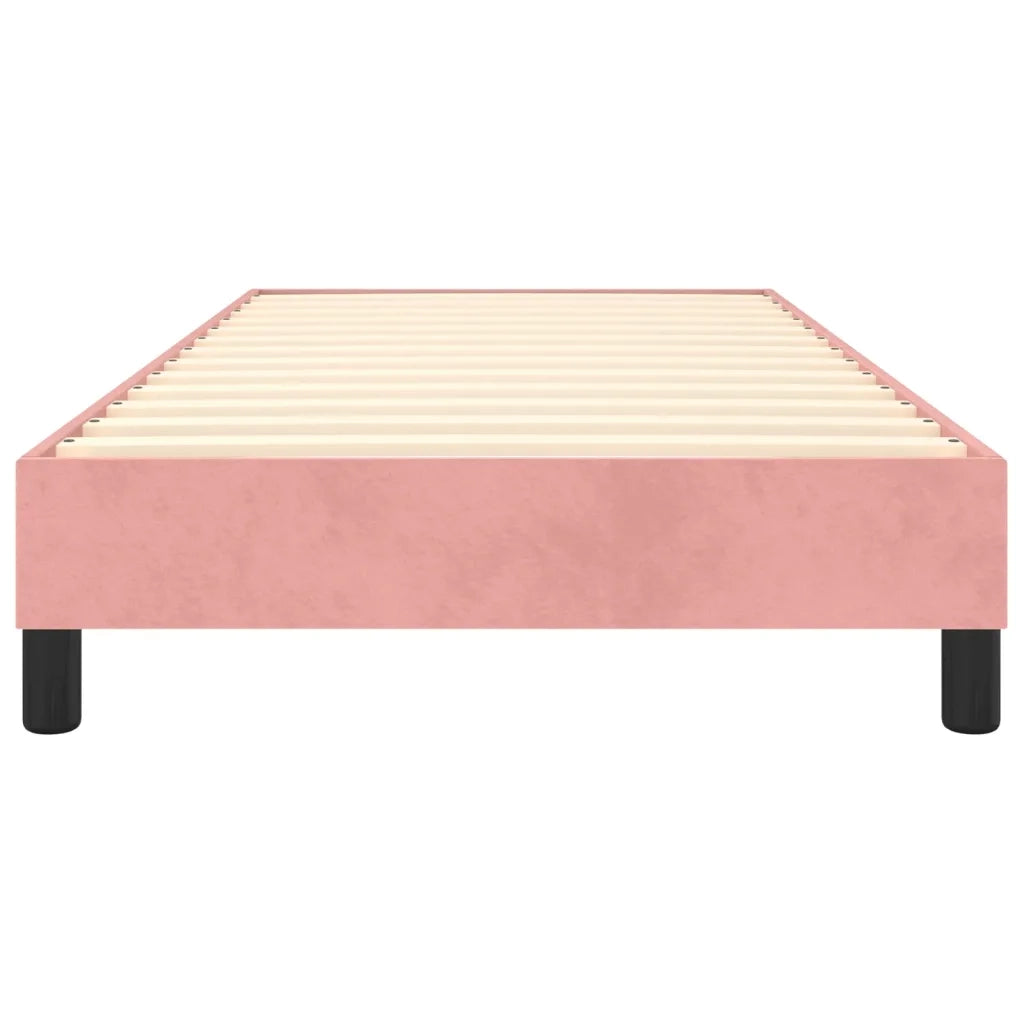 Struttura Letto a Rete a Molle Rosa 90x200 cm in Velluto 3120753