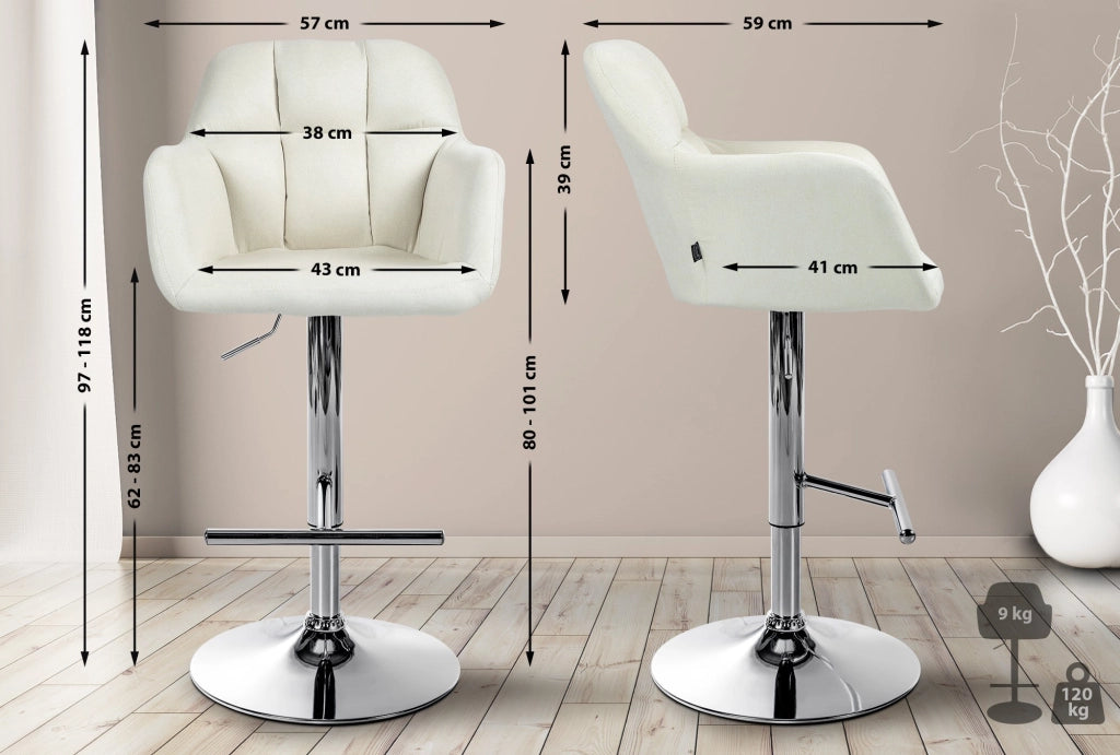 Barhocker Natoma Stoff chrom