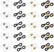 100 pezzi di catenaccio per occhiali in silicone con anello in acciaio inossidabile - 4 connettori di fine in 4 colori per occhiali da sole e occhiali da lettura