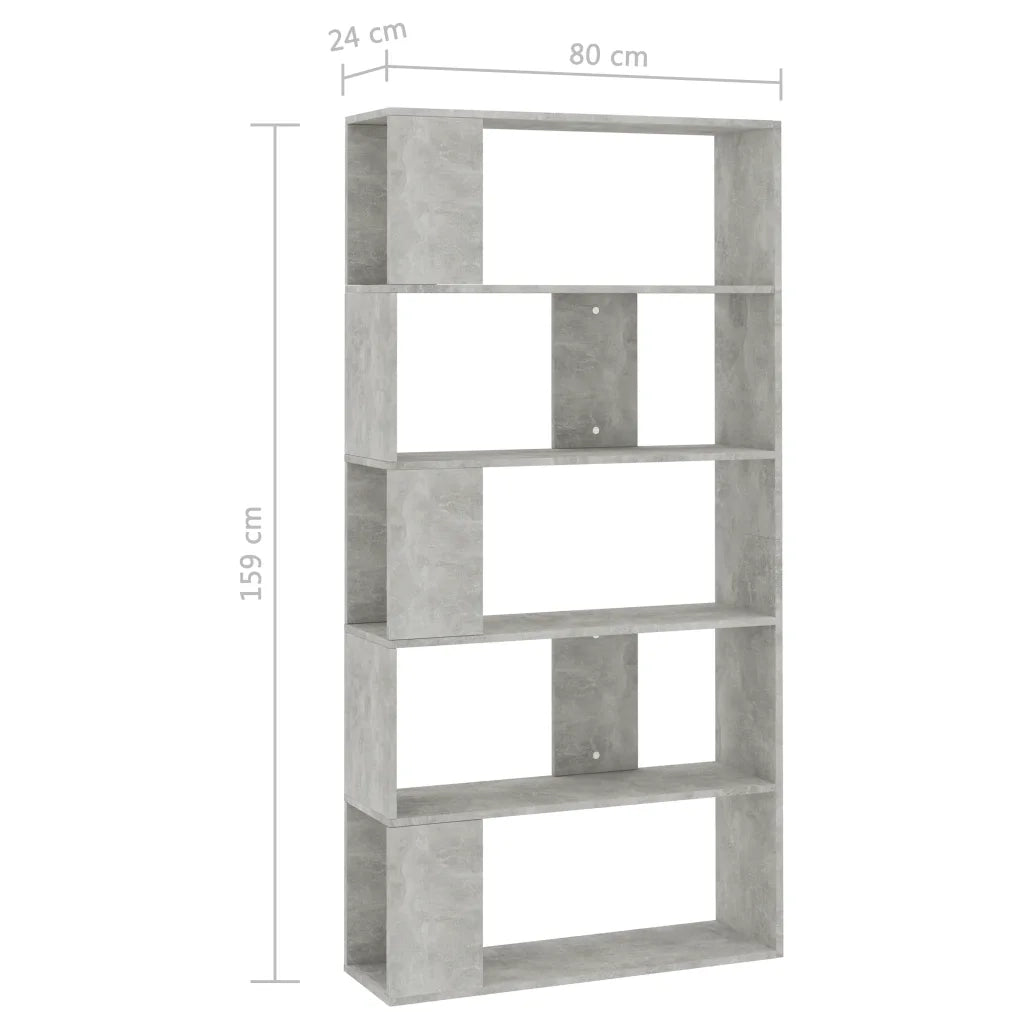 Libreria/Divisorio Grigio Cemento 80x24x159cm Legno Ingegnerizzato 800103