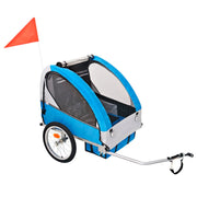 Rimorchio per bicicletta per bambini 30 kg grigio e blu 02_0004499