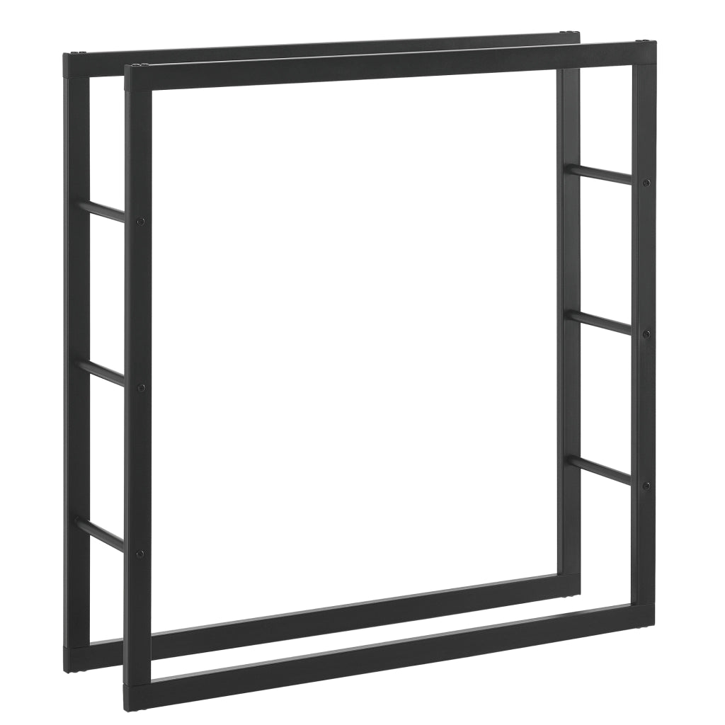 Portalegna 'Täby' (LxPxA) 100 x 25 x 100 cm Deposito per Legna da Ardere Supporto Tronchi Scaffale in Acciaio da Legnaia - Nero [en.casa]