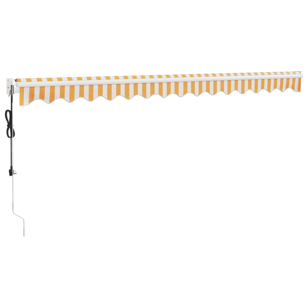Tenda Sole Automatica Retrattile Gialla e Bianca 4,5x3 m