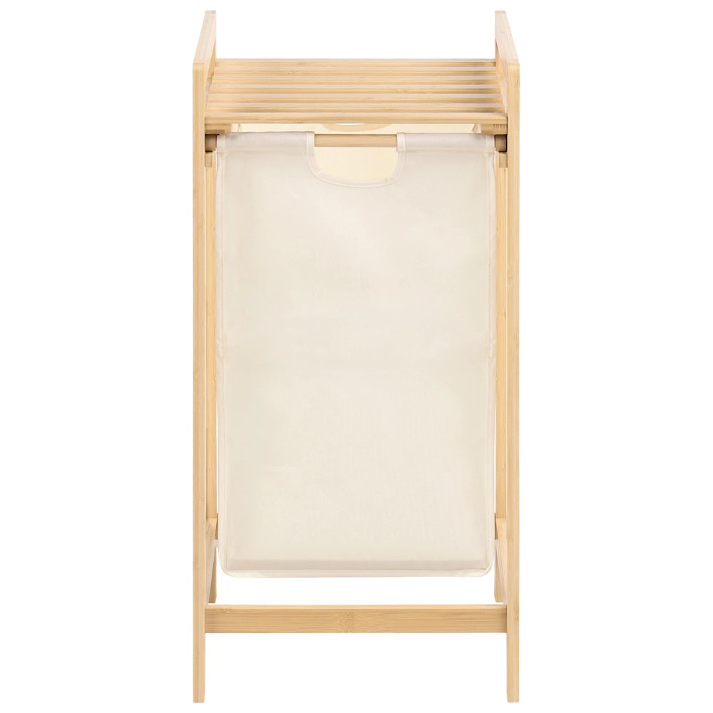 Set di 3 cesti per la biancheria con tasche laterali in tessuto beige marrone chiaro con tasche laterali aggiuntive in tessuto