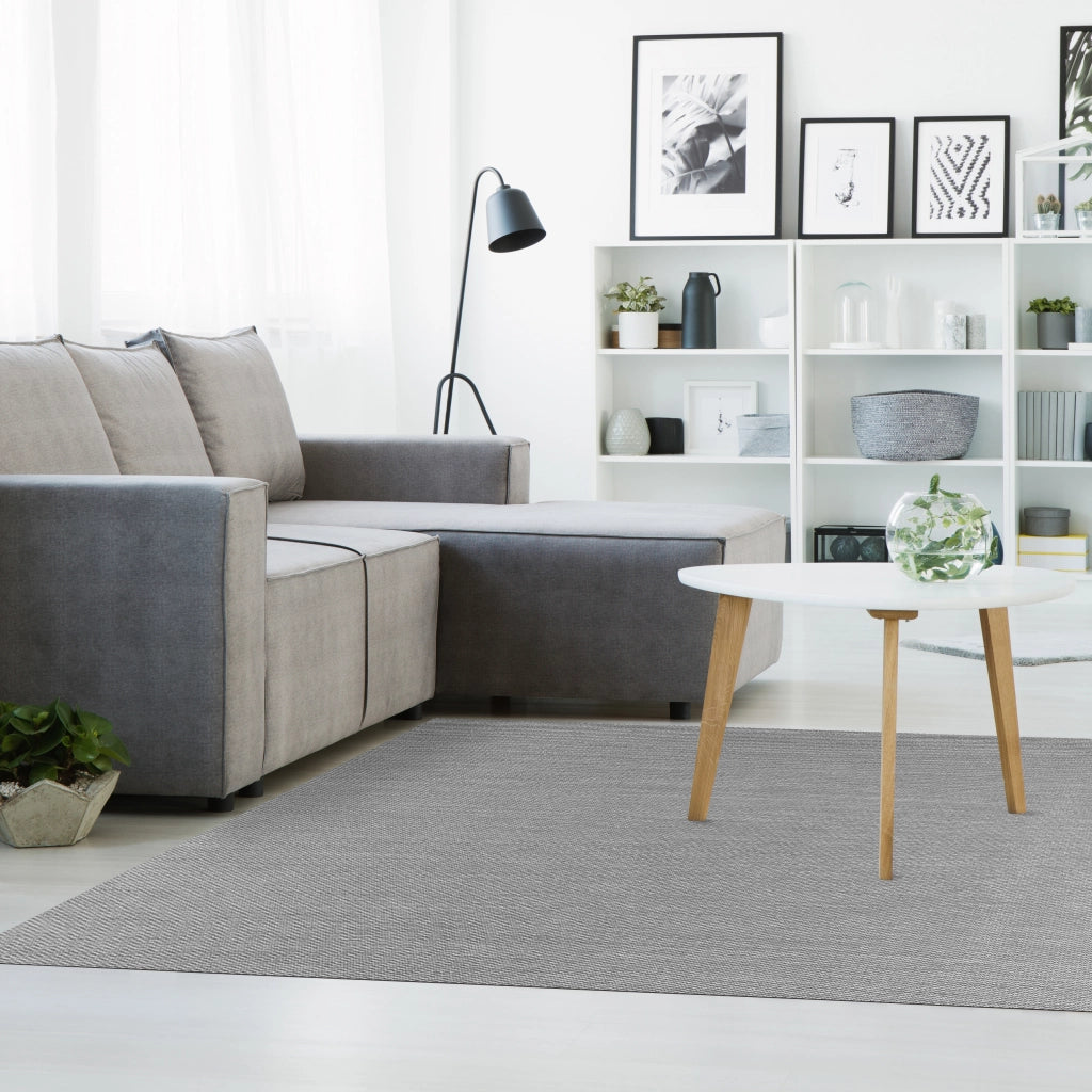 Tappeto vinilico di alta qualità grigio liscio 80x150