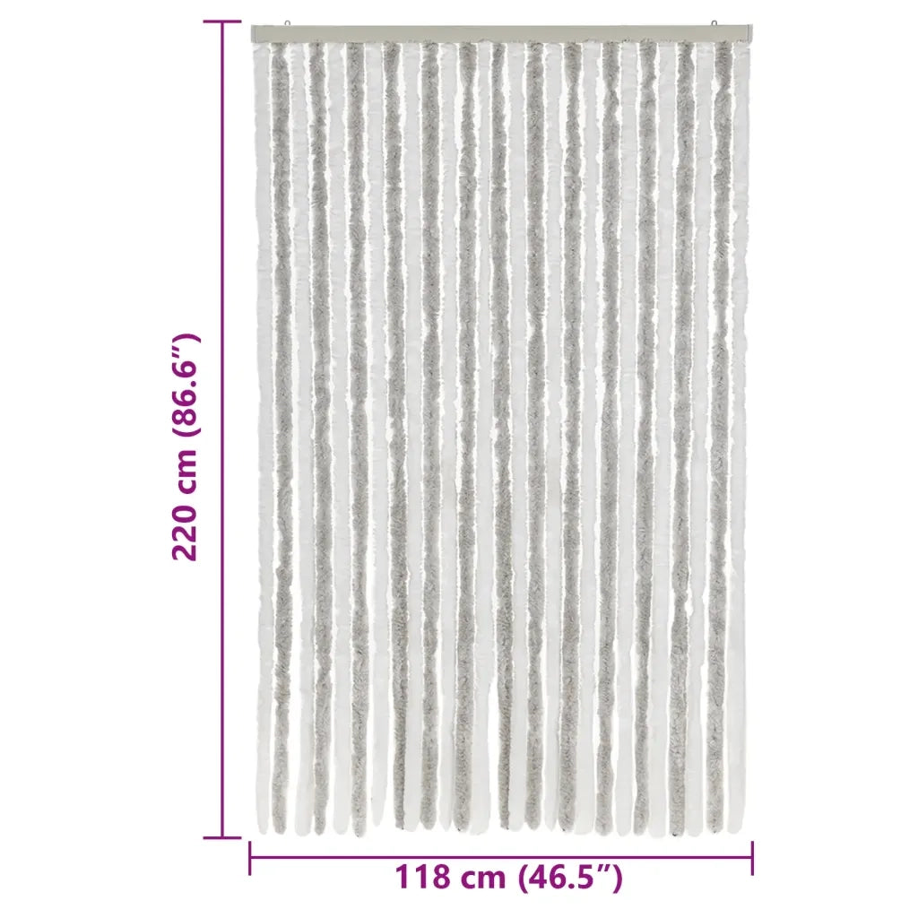 vidaXL Tenda Antimosche Grigia Chiaro e Bianca 118x220 cm in Ciniglia