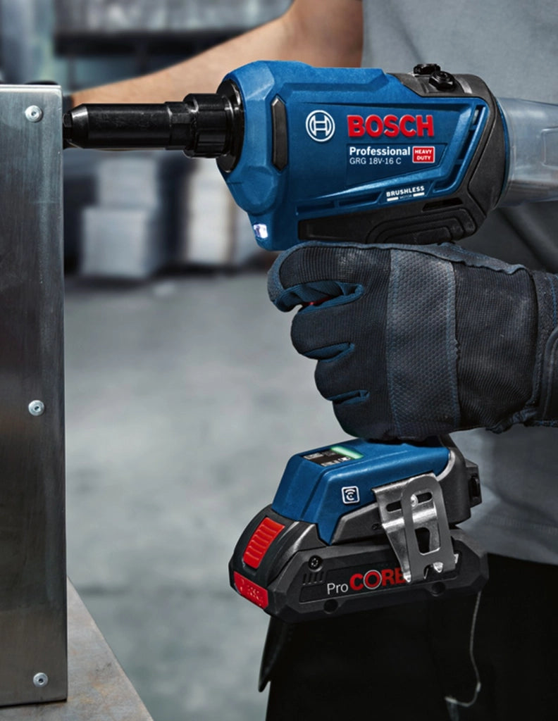 Rivettatrice BOSCH GRG 18V-16 C (2 x 4,0 Ah ProCORE + GAL18V-40 + L-Boxx 136)