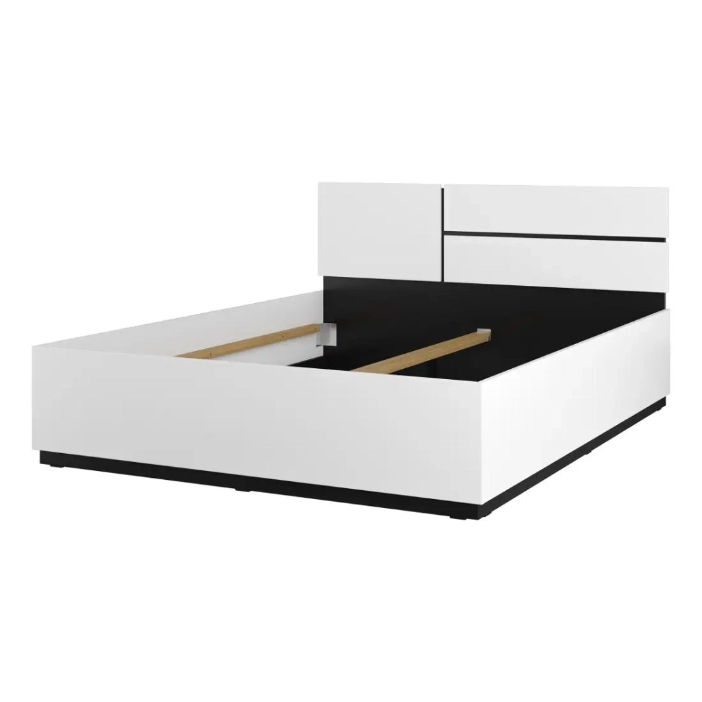 Camera completa HAVANA bianco e nero – Letto 180x200, armadio 4 porte, comodini e cassettiera