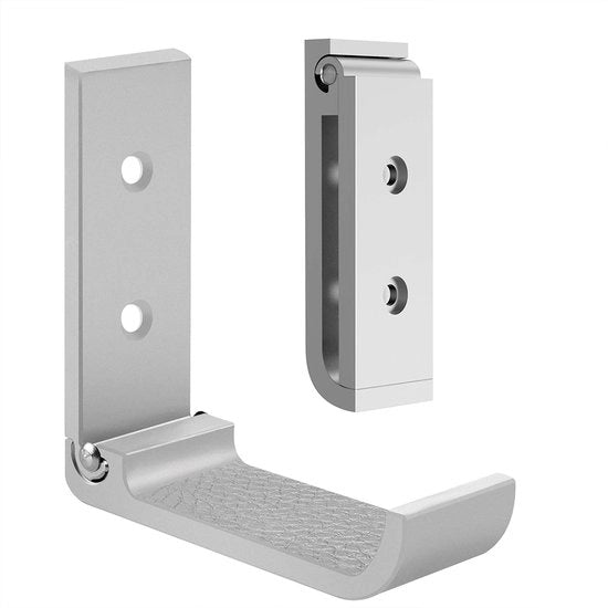 Houder per cuffie, 2 pezzi, compatibile con Sony WH-1000XM6, WH-1000XM5, WH-1000XM4, ATH, AKG, Bose QC35, QC25, fissaggio alla parete (argentato)