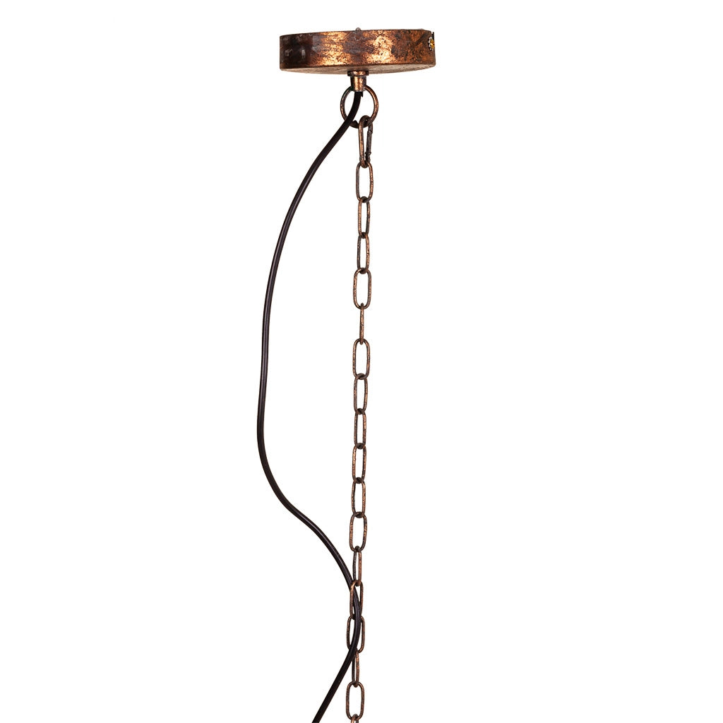 Lampada a sospensione in metallo dorato 50x50x64/133h