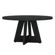 Tavolo da pranzo rotondo 4 posti in legno per soggiorno nero diametro 120 cm