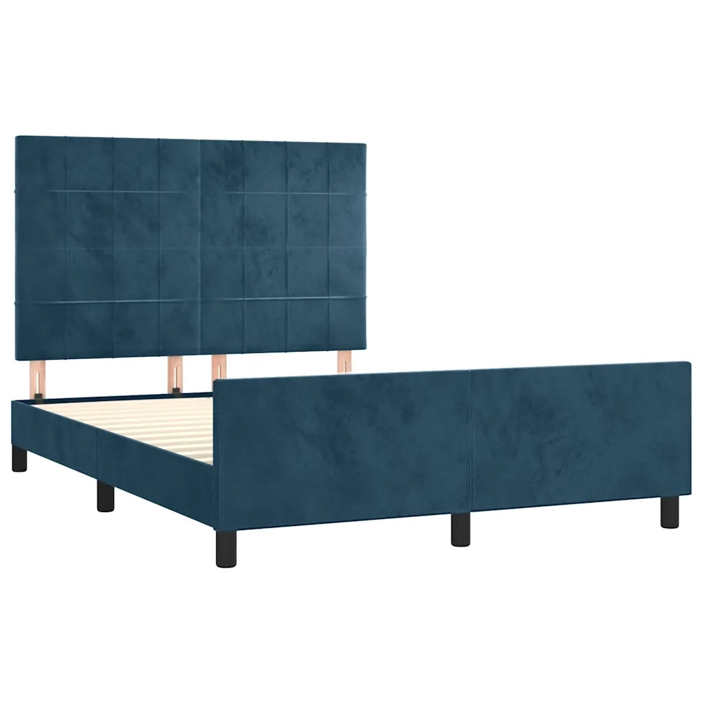 Giroletto senza Materasso Blu Scuro 140x200 cm Velluto 3125761