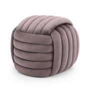 Pouf annodato in velluto 53 cm NILO Rosa Polvere