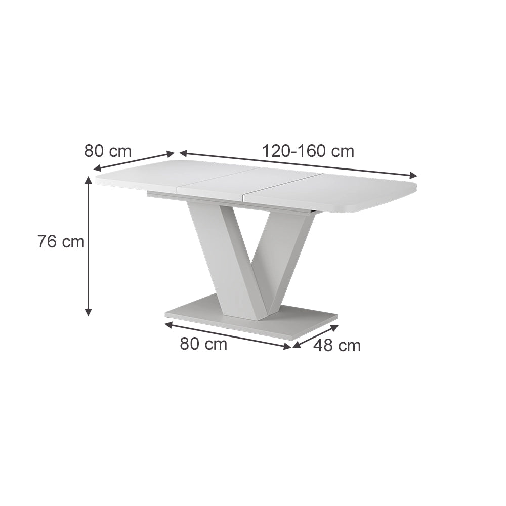 Vicco tavolo da pranzo allungabile Bianco/bianco 120 x 80 cm 2 parti