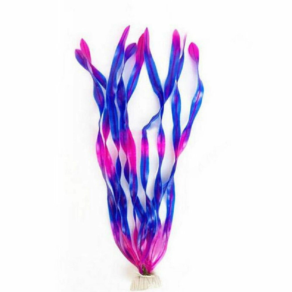 Trade Shop - Pianta 37 Cm Piantina Artificiale Per Acquario Piante Finte Plastica Col. Viola -