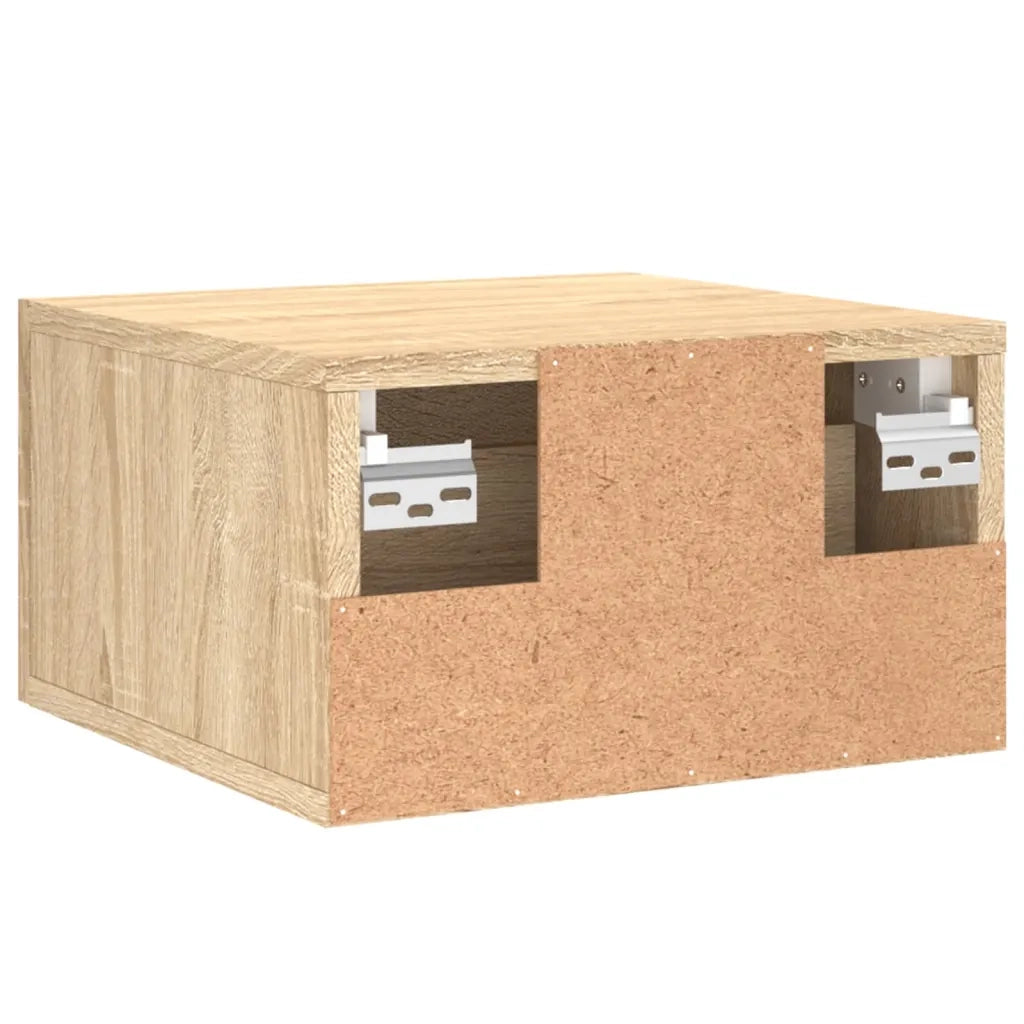 Comodino a Muro-Tavolino da notte sospeso Rovere Sonoma 35x35x20 cm 990245