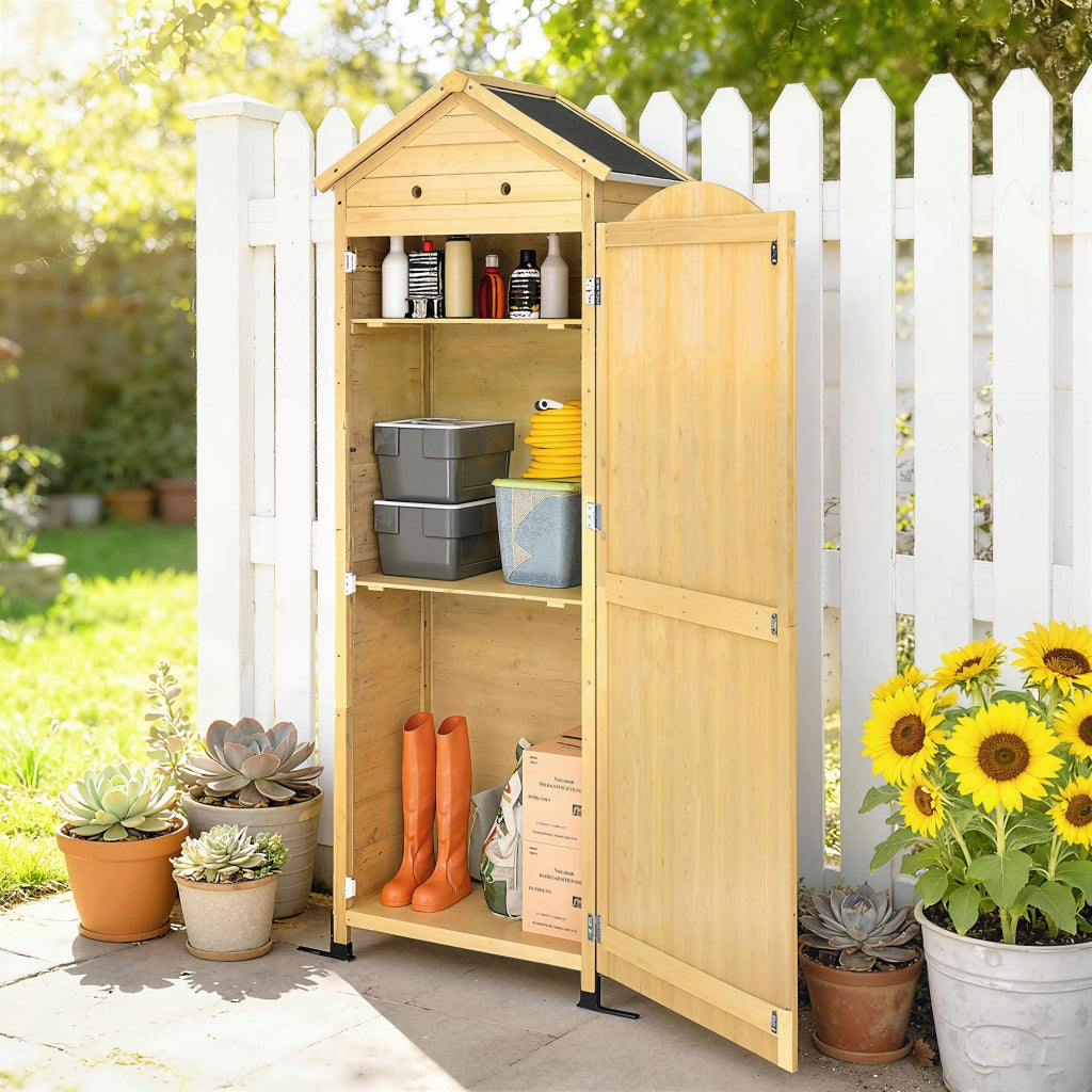 Armadio da Giardino in Legno ¨C zephmum ¨C Naturale 85x58x213