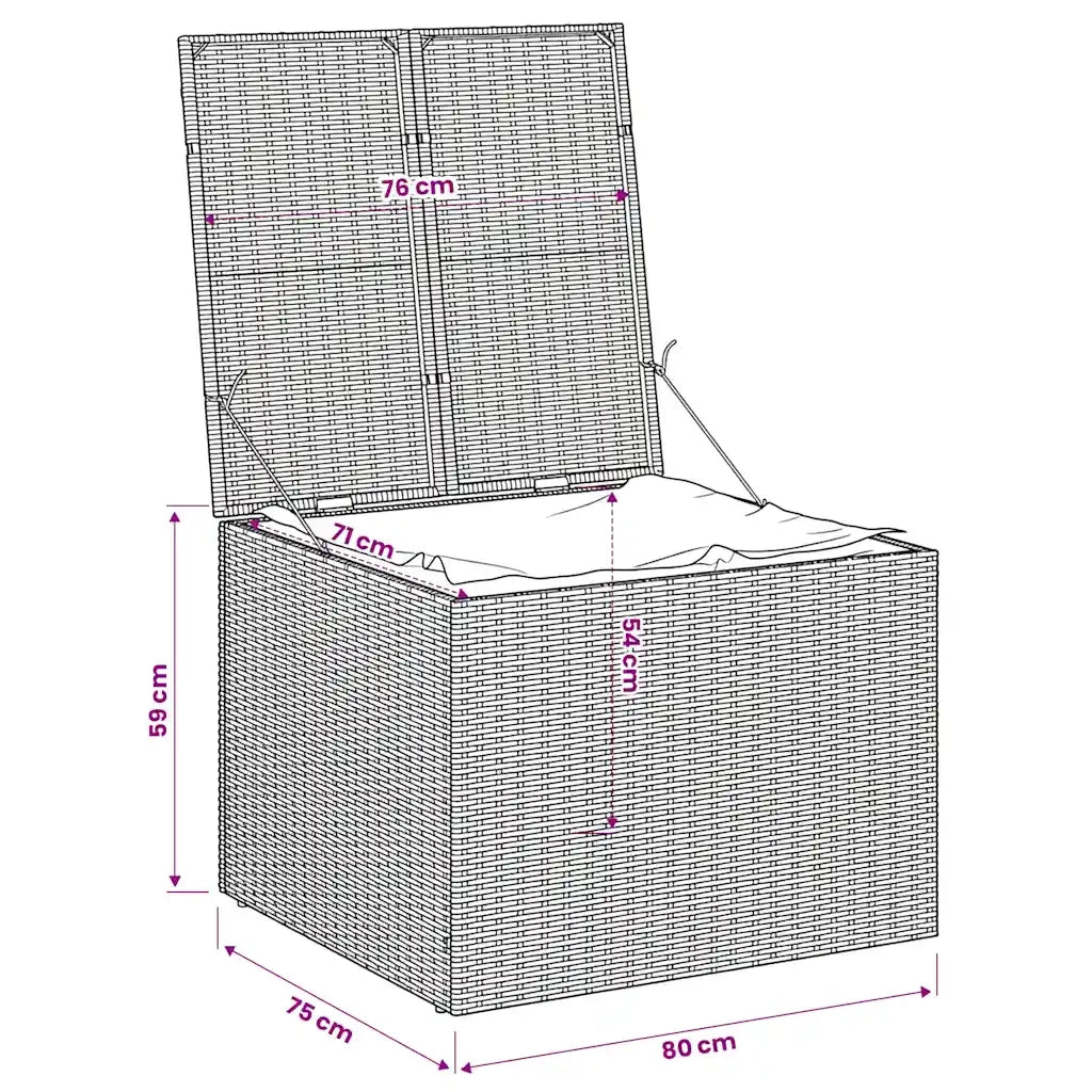 Contenitore da Giardino Nero 291L in Polyrattan CFW4080587
